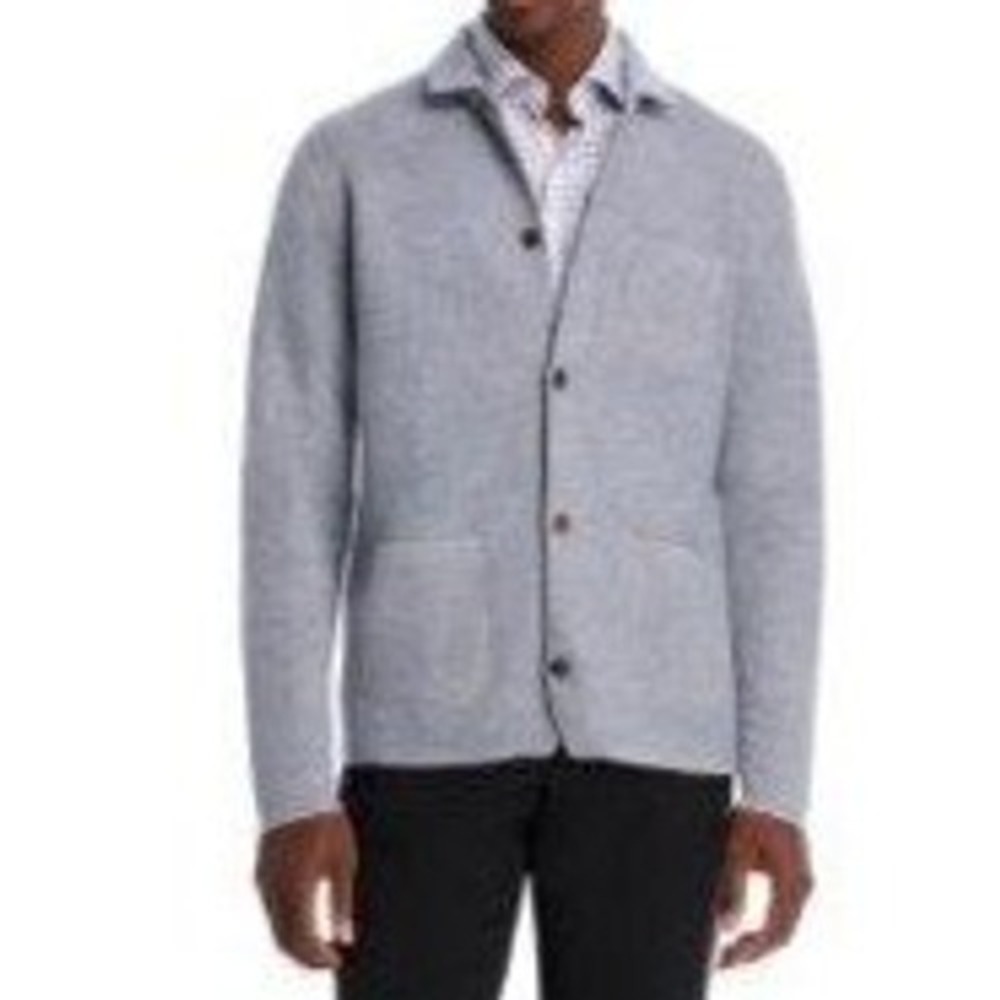 Peter Millar Crown Crafted Avignon Shirt Jacket Cardigan Mens XL Gale Gray